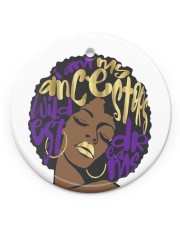 Afro Woman Christmas Circle Ornament (Porcelain) tile