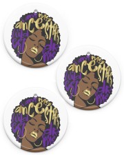 Afro Woman Christmas Circle ornament - 3 pieces (porcelain) front