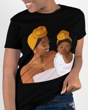 Beauty Black Headwrap Cute Mom And Baby Love To Mom Mother's Day Ladies T-Shirt Ladies T-Shirt apparel-ladies-t-shirt-lifestyle-front-26