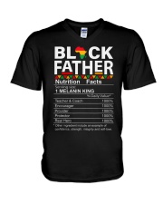Mens Black Father African American Nutrition Facts Father's Day V-Neck T-Shirt tile