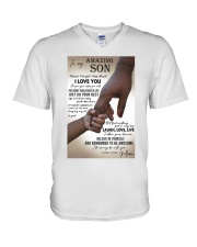 Gift For Son V-Neck T-Shirt tile
