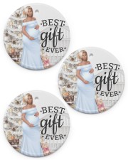 Pregnancy Black Girl Christmas Black Mom Circle ornament - 3 pieces (porcelain) front