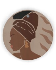 Abstract Black Woman Christmas Circle Ornament (Wood tile
