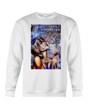 Easily Distracted By Music And Wine Crewneck Sweatshirt tile