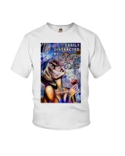 Easily Distracted By Music And Wine Youth T-Shirt tile