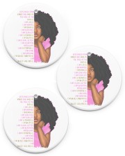 Kids Black Girl Magic Christmas Circle ornament - 3 pieces (porcelain) front