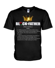 Black Father V-Neck T-Shirt tile