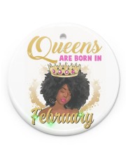 February Birthday Black Women Circle Ornament (Porcelain) tile
