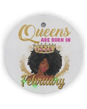 February Birthday Black Women Circle Ornament (Wood tile