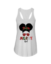 Merry Afro Black Kid Girls Messy Bun Chrismtas Xmas Pajama Ladies Flowy Tank tile