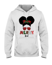 Merry Afro Black Kid Girls Messy Bun Chrismtas Xmas Pajama Hooded Sweatshirt tile