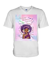 Black Girl V-Neck T-Shirt tile