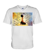 Black Girl With Yoga JUJ Version 3 V-Neck T-Shirt tile