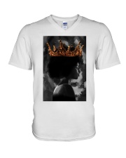 Black Girl With Crown V-Neck T-Shirt tile