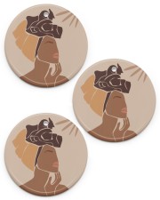 Abstract Black Woman Christmas Circle ornament - 3 pieces (porcelain) front