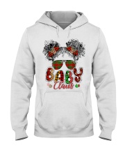 Baby Claus Christmas Black Girl Messy Bun Reindeer Holidays Hooded Sweatshirt tile