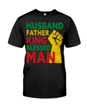 Mens Husband Father King Blessed Man Black Dad Classic T-Shirt front