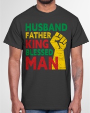Mens Husband Father King Blessed Man Black Dad Classic T-Shirt garment-tshirt-unisex-front-03