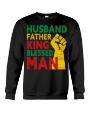 Mens Husband Father King Blessed Man Black Dad Crewneck Sweatshirt tile