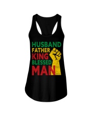 Mens Husband Father King Blessed Man Black Dad Ladies Flowy Tank tile