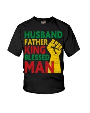 Mens Husband Father King Blessed Man Black Dad Youth T-Shirt tile