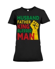 Mens Husband Father King Blessed Man Black Dad Premium Fit Ladies Tee tile