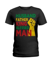 Mens Husband Father King Blessed Man Black Dad Ladies T-Shirt tile
