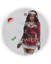 Sexy Black Girl Christmas Circle Ornament (Wood tile