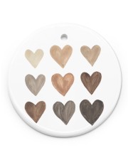 Melanin Hearts Christmas Circle Ornament (Porcelain) tile