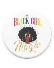 Gay Pride Black Girl Christmas Circle Ornament (Porcelain) tile