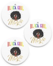 Gay Pride Black Girl Christmas Circle ornament - 3 pieces (porcelain) front