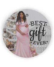 Baby Girl Pregnancy Circle Ornament (Wood tile