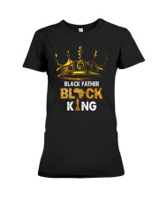 Mens Father's Day Black Father Black King African American Dad Premium Fit Ladies Tee tile