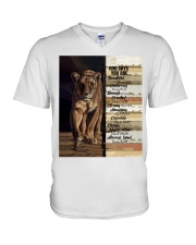 Lion God Say You Are V-Neck T-Shirt tile