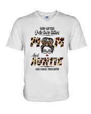 God Gifted Me Two Titles Mom And Auntie Classic T-Shirt V-Neck T-Shirt tile