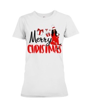 Afro woman christmas Premium Fit Ladies Tee tile