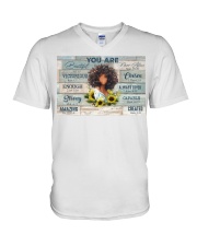 You Are Black Girl V-Neck T-Shirt tile