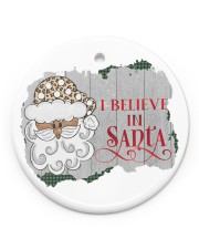 Leopard Black Santa Christmas Circle Ornament (Porcelain) tile