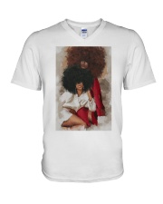 Black Female Art Vertical Poster V-Neck T-Shirt tile