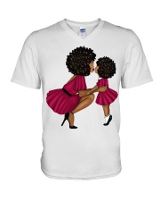 Afro Mother Love Afro Daughter To Mom Mother's Day V-Neck T-Shirt tile