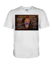 Dad To Son Lion Whenever You Feel Overwhelmed V-Neck T-Shirt tile