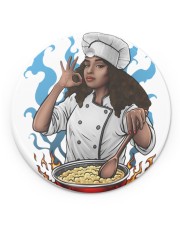 Black Woman Chef Christmas Circle Ornament (Porcelain) tile