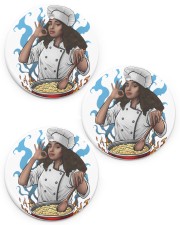 Black Woman Chef Christmas Circle ornament - 3 pieces (porcelain) front