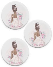 Black Ballerina Christmas Circle ornament - 3 pieces (porcelain) front