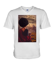 Easily Distracted By Music And Wine V-Neck T-Shirt tile
