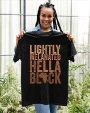 Black History Month Melanin Lightly Melanated Hella Black Classic T-Shirt apparel-classic-tshirt-lifestyle-front-131
