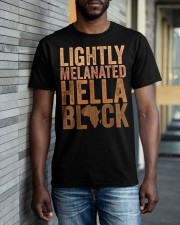 Black History Month Melanin Lightly Melanated Hella Black Classic T-Shirt apparel-classic-tshirt-lifestyle-front-40