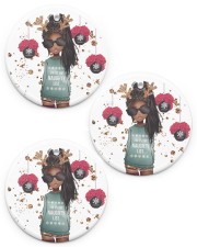 Black Girl Christmas Circle ornament - 3 pieces (porcelain) front