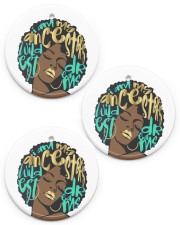 Afro Woman Christmas Circle ornament - 3 pieces (porcelain) front