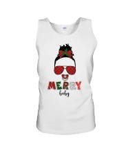 Merry Afro Black Baby Girls Messy Bun Chrismtas Xmas Pajama Unisex Tank tile